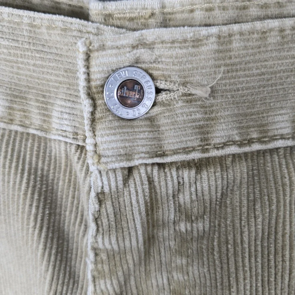Vintage Levis SilverTab Corduroy Cargo Pants Mens‎ 34x32 Tan Khaki 90s Straight